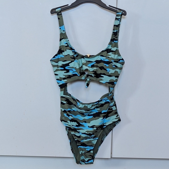 NOBO Bathing Suit French Bikini Size S ( 3-5) Blue Camo - Picture 1 of 9